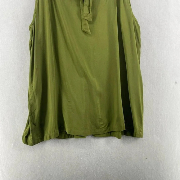 APT.9 Tank Top Women Sz L Green Pullover Studded Beads Shirred Halter Neck Boho - Picture 7 of 11